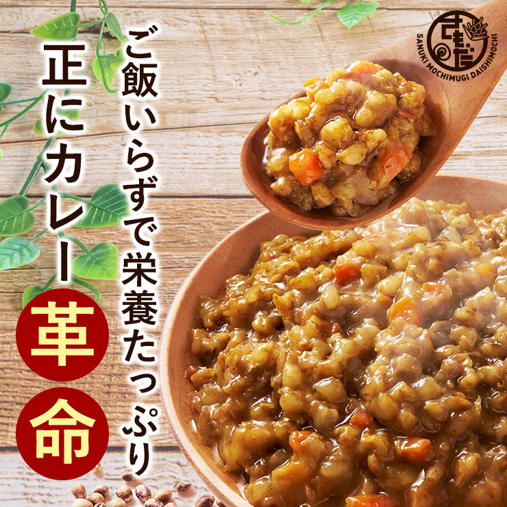 レトルトカレー １食 ご飯がいらない キーマ風もち麦カレー 中辛 (180g) 1袋 キーマカレー風 香川県 讃岐もち麦ダイシモチ 中辛 簡単調理 非常食 災害用 備蓄