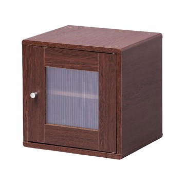 IRIS OHYAMA 愛麗思歐雅瑪 圓角半透明組合收納櫃 QR 34PDT  胡桃木色  1個