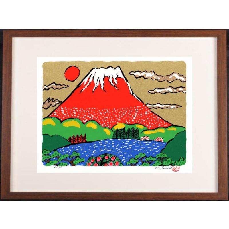 富士山 油絵 原画 作者サイン入り-