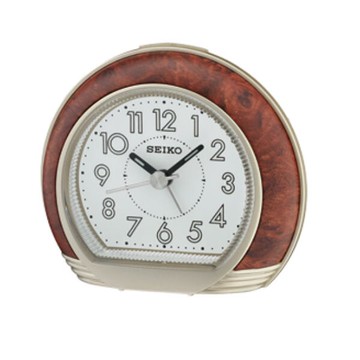 seiko SK037 精工鐘 (QHE154B) 典雅時尚圓形迷你鬧鐘(咖啡)/7.9*9.2*4.7 cm｜樂天全館特惠中★指定刷卡回饋10%