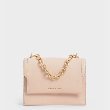 鍊條掀蓋斜背包