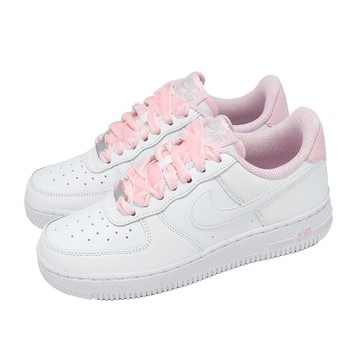 休閒鞋 Wmns Air Force 1 07 Vintage 女鞋 緞面絲絨鞋帶 白 粉紅 AF1 HV4403-601