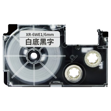 NEXTPAGE 台灣榮工 標籤機專用相容標籤帶 適用於CASIO KL系列 6mm 白底黑字 長約8米