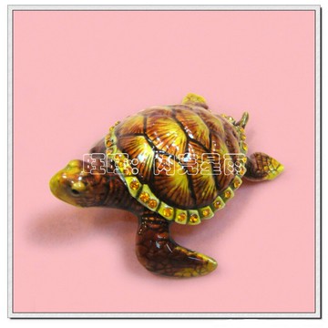 合金彩繪桌面擺件 金屬工藝海洋動物擺設品裝飾 小海龜 2色可選