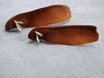 【臍加厝】葉瓣系列│純銀耳針（單支）