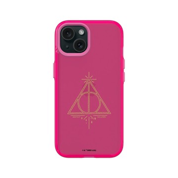 iPhone 15 Clear 粉漾桃 - 哈利波特 Harry Potter - 圖騰系列：死神的聖物