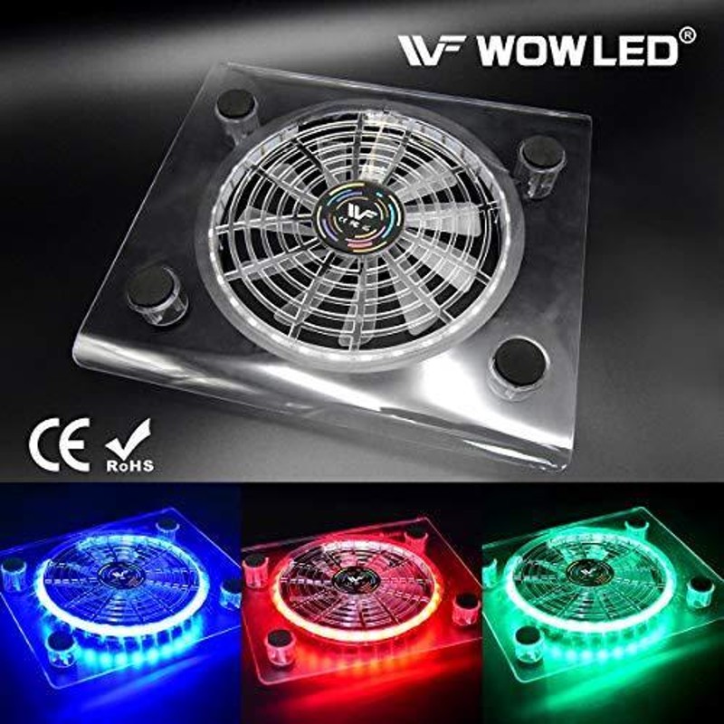 WOWLED USB RGB LEDクーラー冷却ファンパッドスタンドfor ps4 