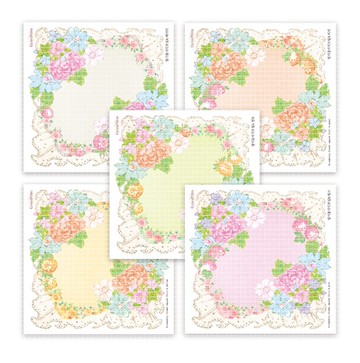 草莓花方邊荷葉邊貼紙 (A款)