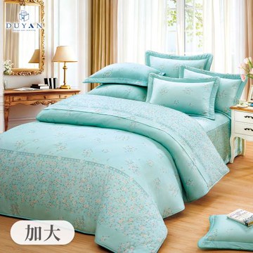 【DUYAN 竹漾】40支精梳棉七件式兩用被床罩組 青蘿花庭 台灣製(加大)