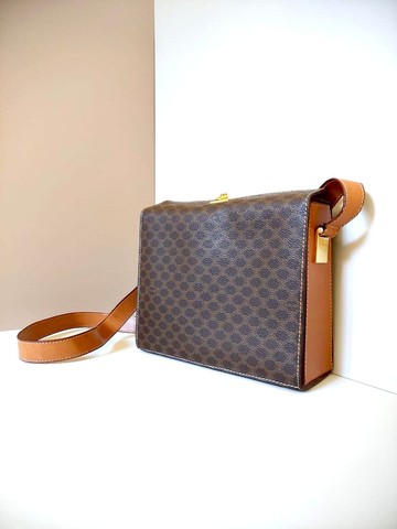 【特選貨品】Celine老花金扣小豆腐盒子皮革腋下單肩側背孭包手袋