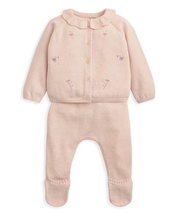 花間明信片-針織長袖套裝6-9m