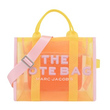 [平輸版] 【MARC JACOBS】 MESH TOTE網紗馬卡龍兩用托特包(中/橘黃)真品平輸