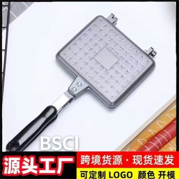 不沾涂層華夫餅烤盤雙頭壓鑄鋁煎鍋蛋糕模具糕點格子松餅機家用