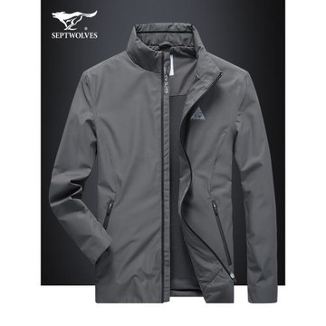 七匹狼三防外套春秋季新款夾克男士中年商務休閑男爸爸裝高端上衣