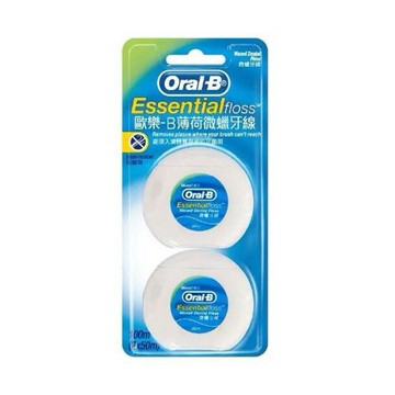 歐樂B Oral-B 牙線 ( 薄荷微蠟 ) 2 入/包 共100公尺 公司貨【立赫藥局】