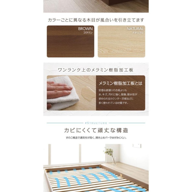 送料無料 】ベッド 低床 ロータイプ すのこ 木製 コンパクト ヘッド
