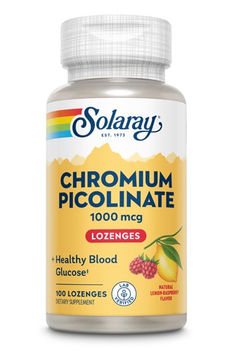 Solaray Chromium Picolinate Sugar Free Raspberry Lemonade 1000 mcg - 100 Lozenges