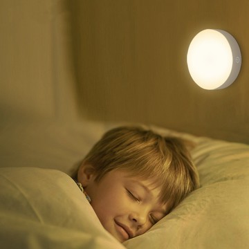 【好記商店】薄型 LED人體感應燈 走廊燈 衣櫃燈 小夜燈 充電感應燈 光控感應 櫥櫃燈 圓形感應燈