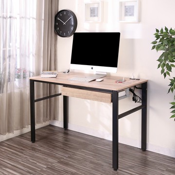 【BuyJM】低甲醛漂流木120公分附插座單抽屜工作桌