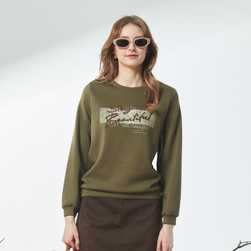 CLL巧玲瓏 斑駁時光文字休閒上衣 3343001