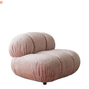 懶人貝殼單人沙發椅現代創意絨布客廳小戶型簡約陽臺休閑臥室意式[DD280108]