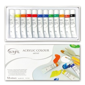 【BONFIL】西班牙 壓克力 顏料 12ml  12色 / 組 BA1212