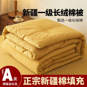 新疆棉花被子帶被套冬被加厚保暖純色棉被褥春秋冬季棉被芯空調被