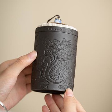 晨翔 紫砂茶葉罐密封罐醒茶陶瓷普洱白茶蓮花存儲茶罐家用防潮