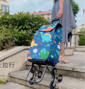 棉麻布安心放買菜車小拉車摺疊購物拉菜家用輕便爬樓手推車拖車 99購物節