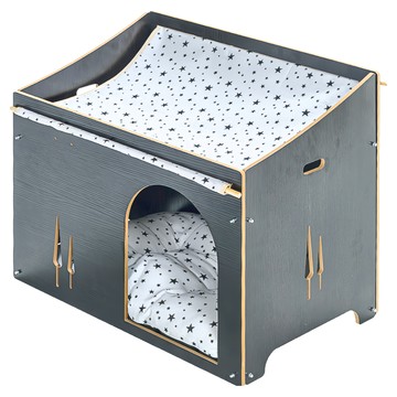 毛孩的秘密生活 天幕小屋露天觀景貓宅 二色可選 貓跳台/貓抓板/貓爬架/貓咪別墅  60 x 37.8 x 7cm  紅松  1個