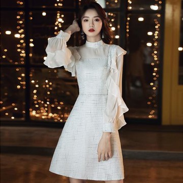 洋裝小禮服女2026新款宴會氣質高貴短款修身小個子生日派對連衣裙