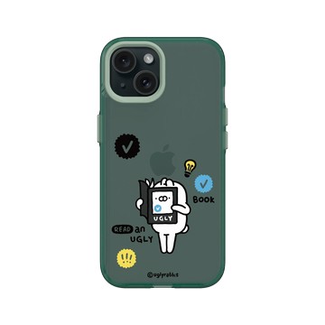 iPhone 15 Clear 憂墨綠 - Ugly Rabbit 醜白兔 - 一本醜白書