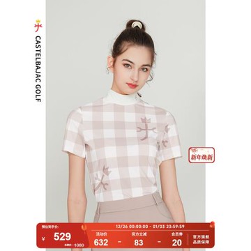CastelbajacGolf高爾夫服裝女士短袖T恤夏季透氣時尚運動短袖女