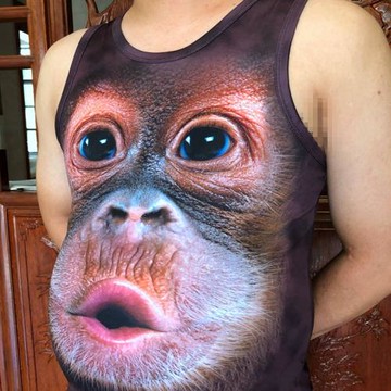 大肚腩夏季惡搞嘟嘴猴子馬甲背心