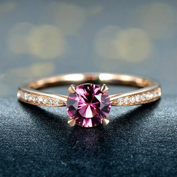 {珍愛之寶}18K玫瑰金鑲嵌彩色寶石 0.9克拉紅色碧璽戒指女七天預購+現貨