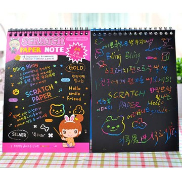 e.city_(小本)韓版diy創意塗鴉刮畫本留言筆記本