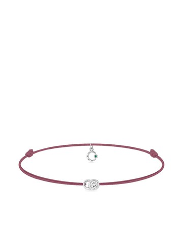 Courbet - 18kt recycled white gold laboratory-grown diamond Let's Commit cord bracelet - women - 18kt Recycled Gold/Recycled Polyester - One Size -