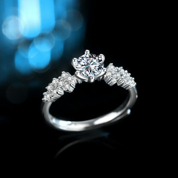 現貨+預購 莫桑石戒指925純銀-六爪D色一克拉星河女飾品74gk27【獨家進口】【米蘭精品】