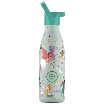 COOL BOTTLES 雙層不鏽鋼真空保溫杯  1個  350ml  公主王國 綠色
