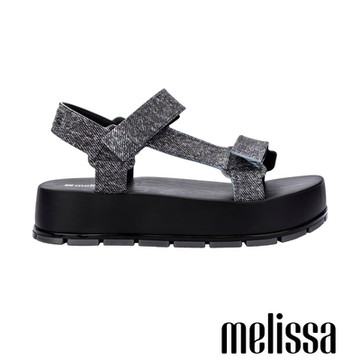 Melissa-混色工字厚底涼鞋-黑色
