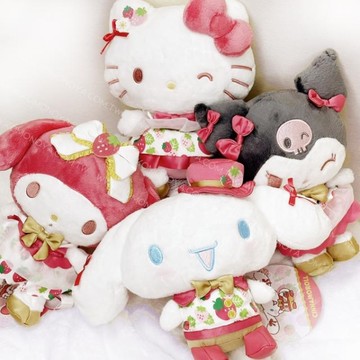 小禮堂 Sanrio 三麗鷗 絨毛玩偶娃娃 (草莓新聞50週年) Hello Kitty 美樂蒂 大耳狗