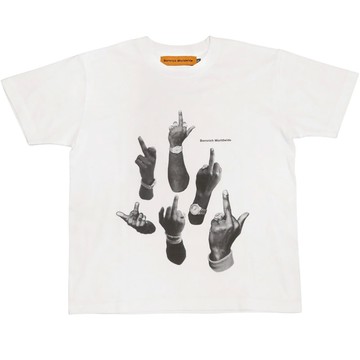 BORNRICH BR0061 FAKE FRIENDS TEE 中指手勢 短T (白色)