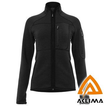 【ACLIMA 挪威】女羊毛立領外套『黑』107485 戶外 露營 登山 健行 休閒 時尚 保暖 禦寒 出國 旅遊 外套