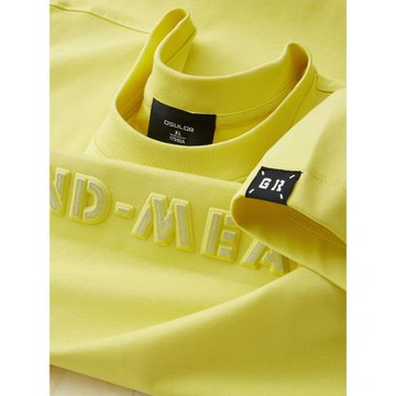 重磅工藝潮流鋼印字母短袖t恤衫男士夏季新款青年休閑寬松體恤衫