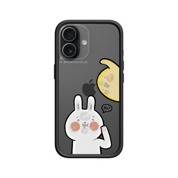 iPhone 17 Mod NX -邊框背蓋組合 (相機按鈕) 黑 - 懶散兔與啾先生 Lazy Rabbit and Mr.Chu - 貼玻璃