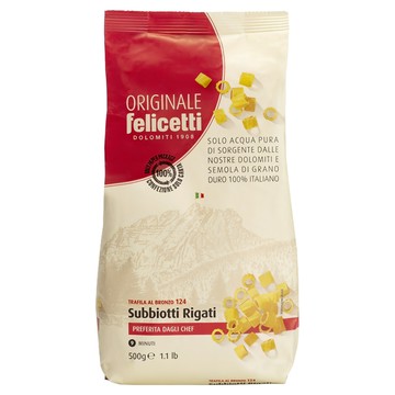 Felicetti 義大利小圓管麵 Subbiotti Rigati 100% 義大利硬質小麥  500g  1包