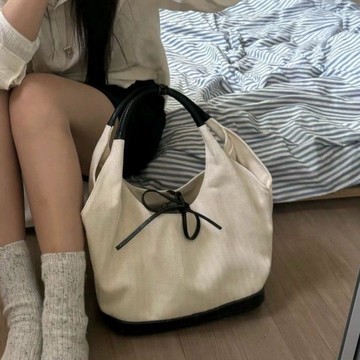 Bag House👜 韓國小衆帆布包 託特包女 新款包包 通懃時尚手提包 百搭單肩腋下包 挎包 時尚單肩包 手提包