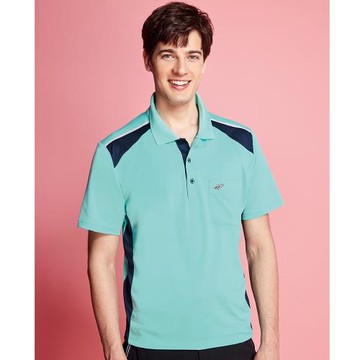 【Londa POLO】雙細條平紋吸排男版短袖POLO衫(P208205蒂芬尼綠)