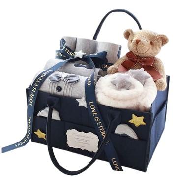 【寶寶市集】寶寶市集嬰兒禮盒 嬰兒彌月禮 寶寶禮盒15件套組 - 藍色限定款