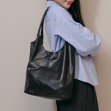 立面提把-長型托特包-黑色